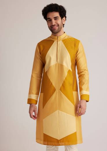 Yellow Abstract Kurta Set