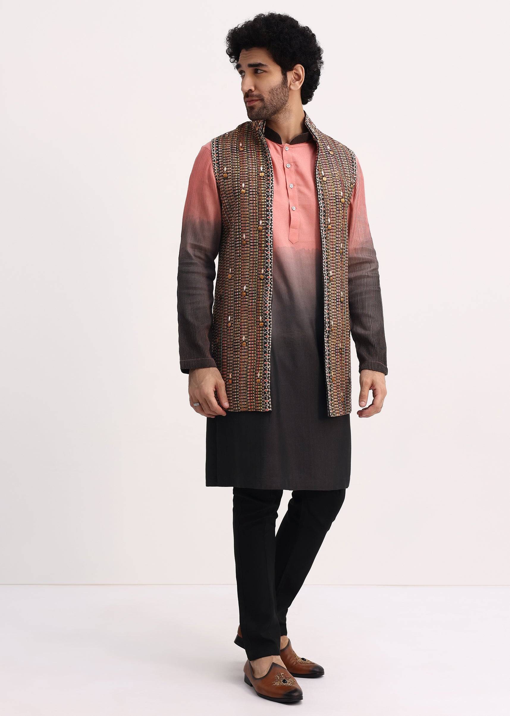Multicolor Kurta With Resham Work On Jacket-SG233732 5 98d4e1bd-3062-408b-8997-88881284476c