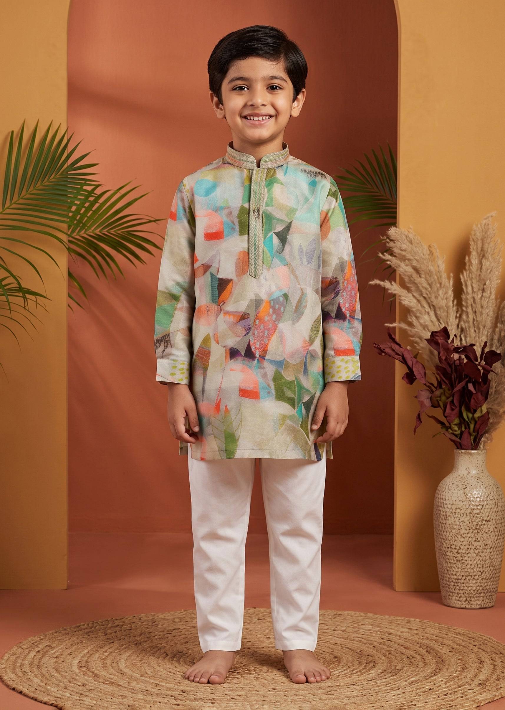 Abstract Printed Kurta Set