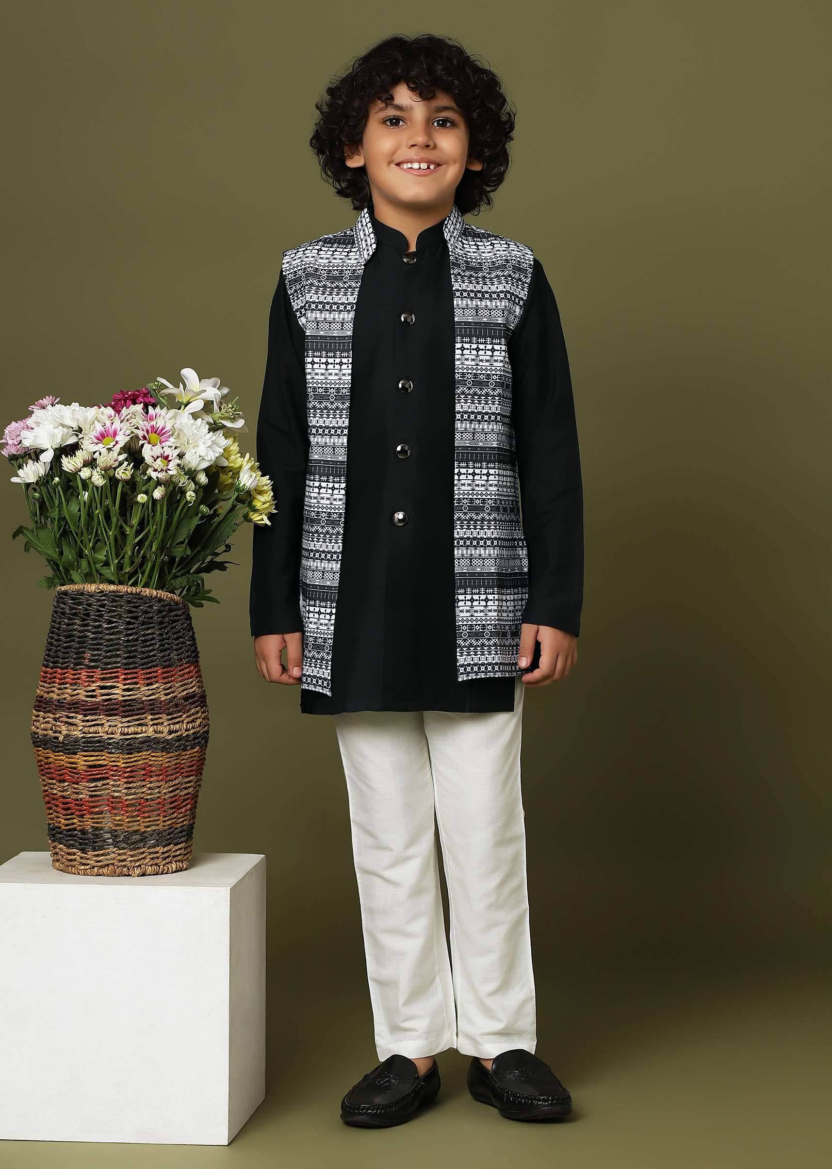 black jacket kurta set-sg158520 2