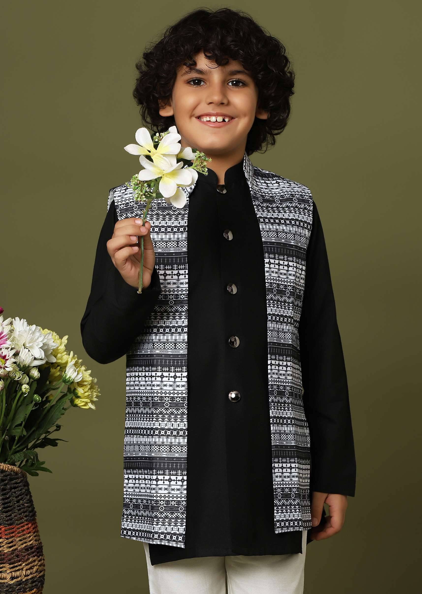black jacket kurta set-sg158520 4