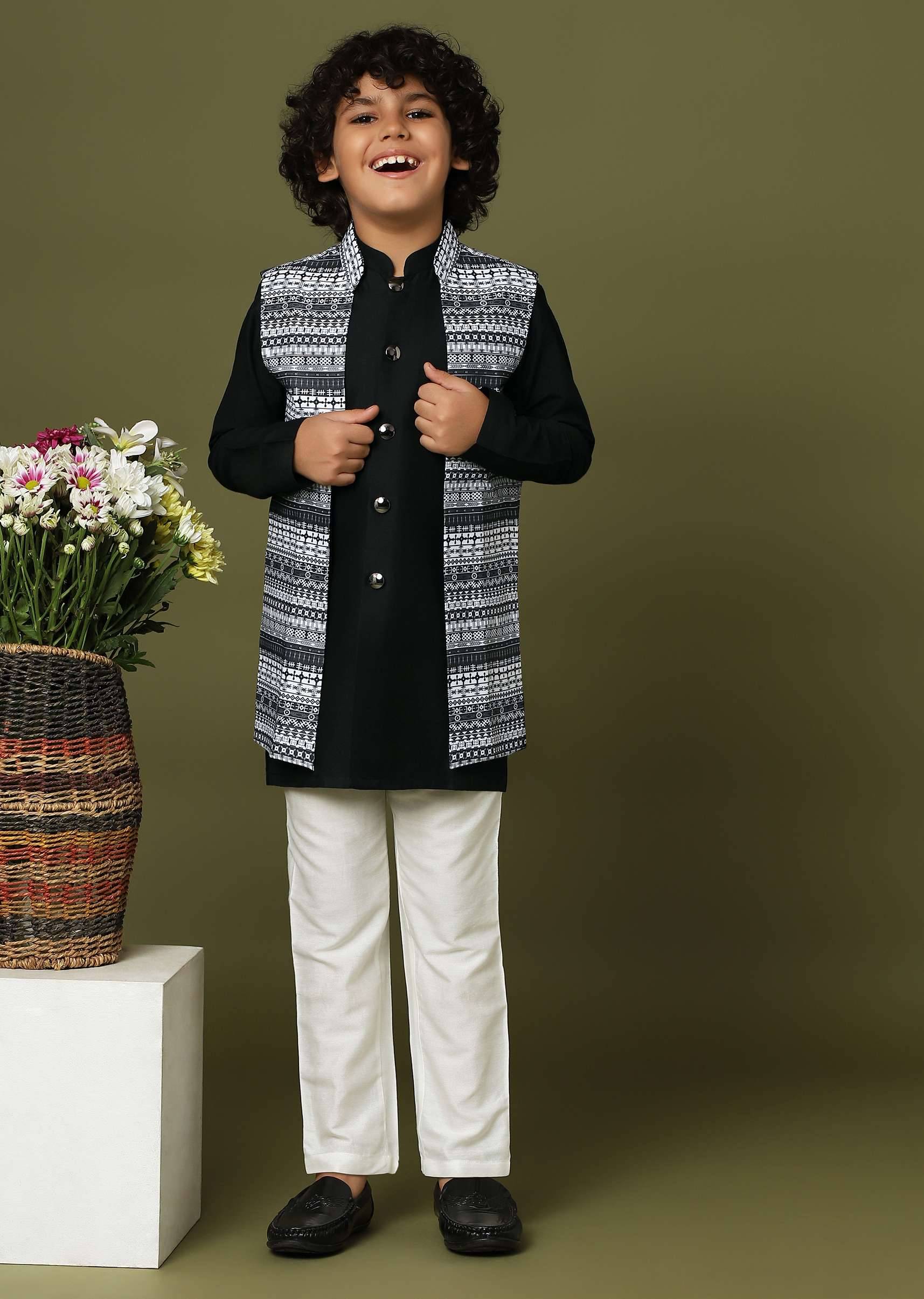 black jacket kurta set-sg158520 5