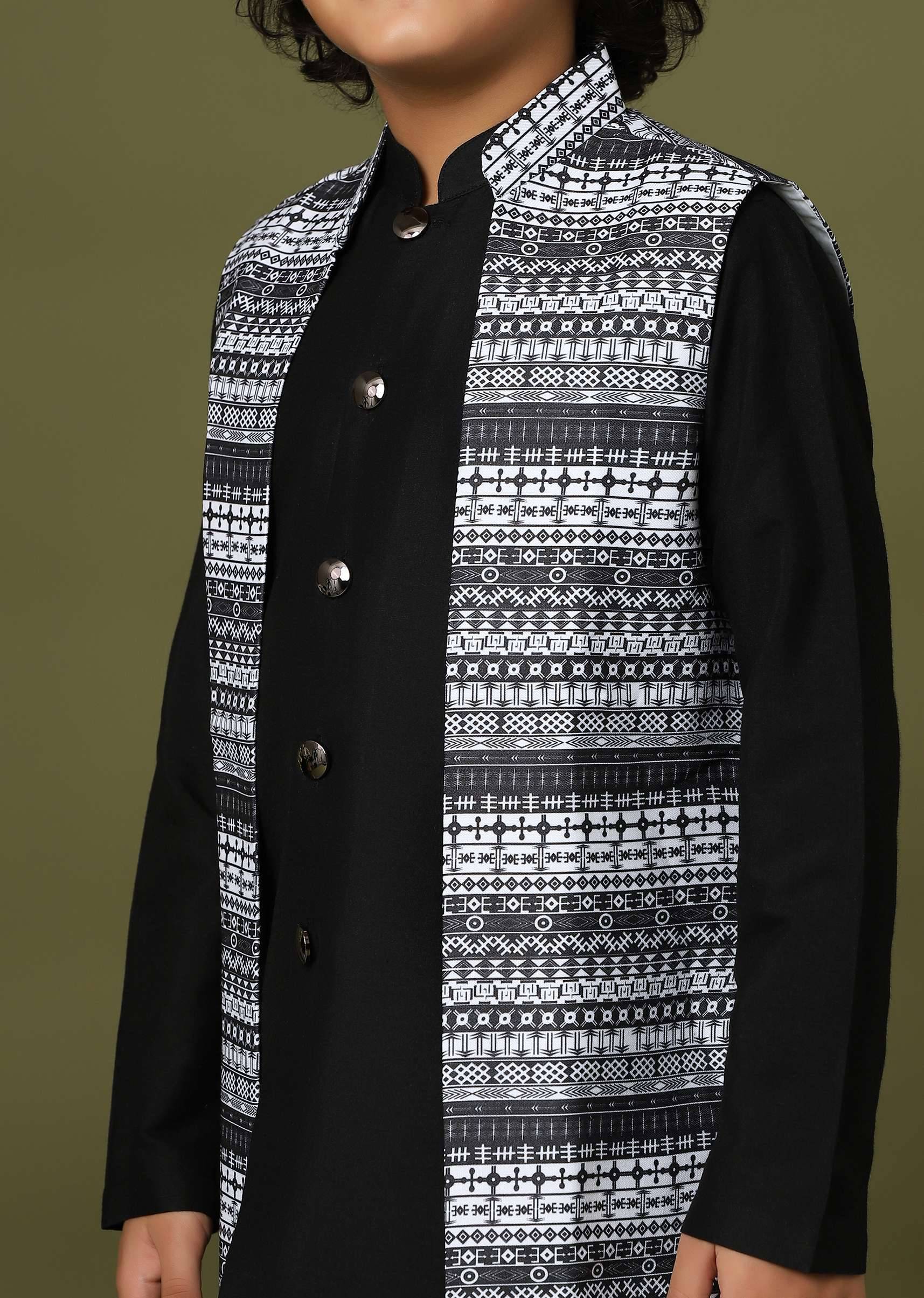 black jacket kurta set-sg158520 7