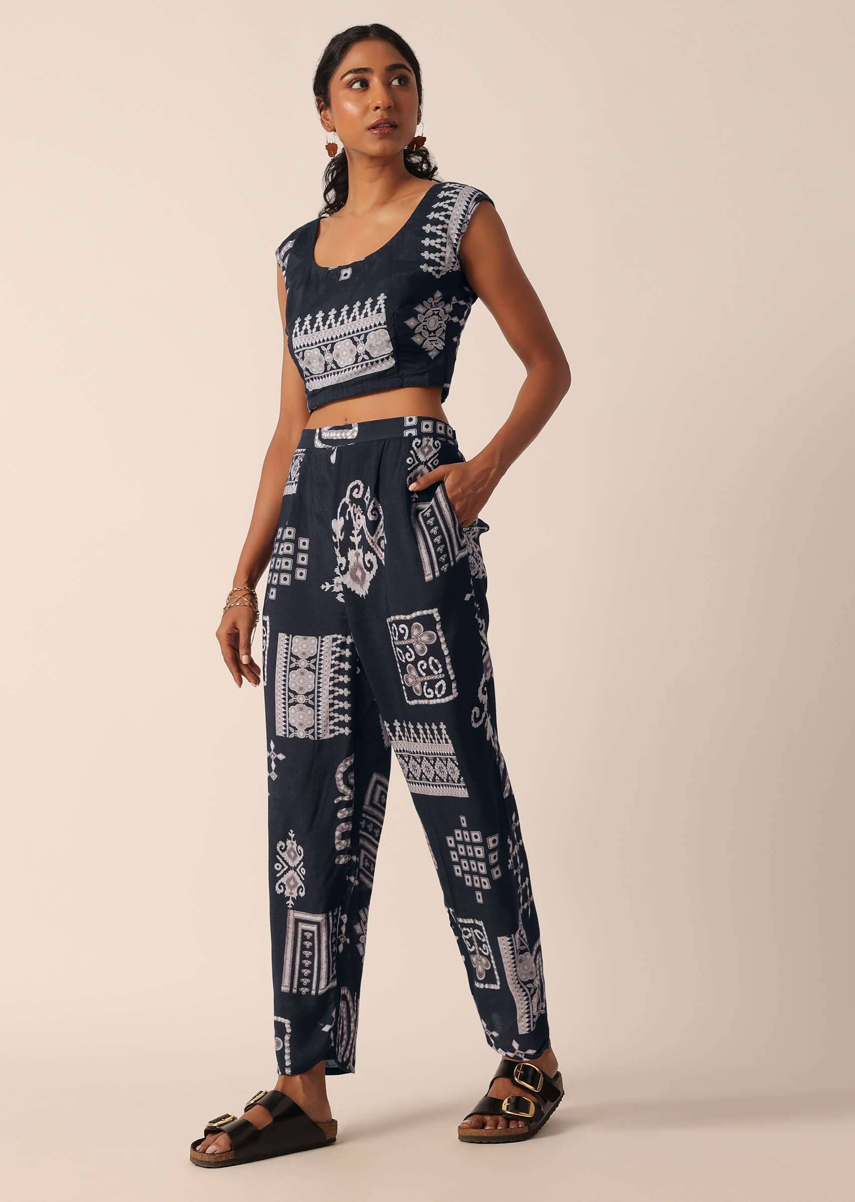 black printed long jacket-sg197649 9