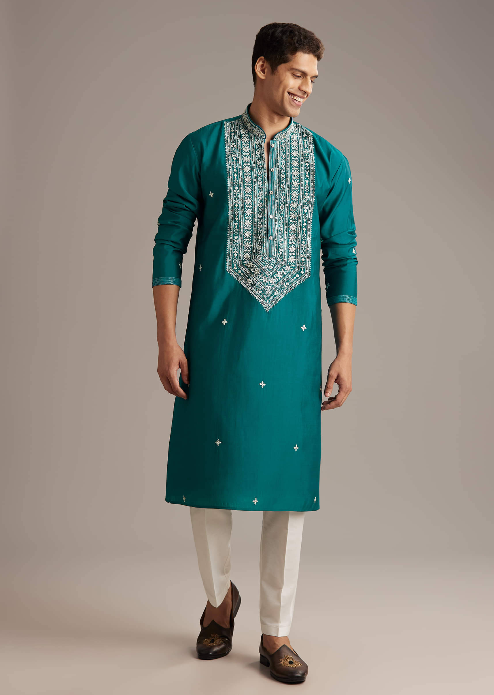 blue-silk-kurta-set-for-men-with-mirror-and-thread-work-sg359972-2