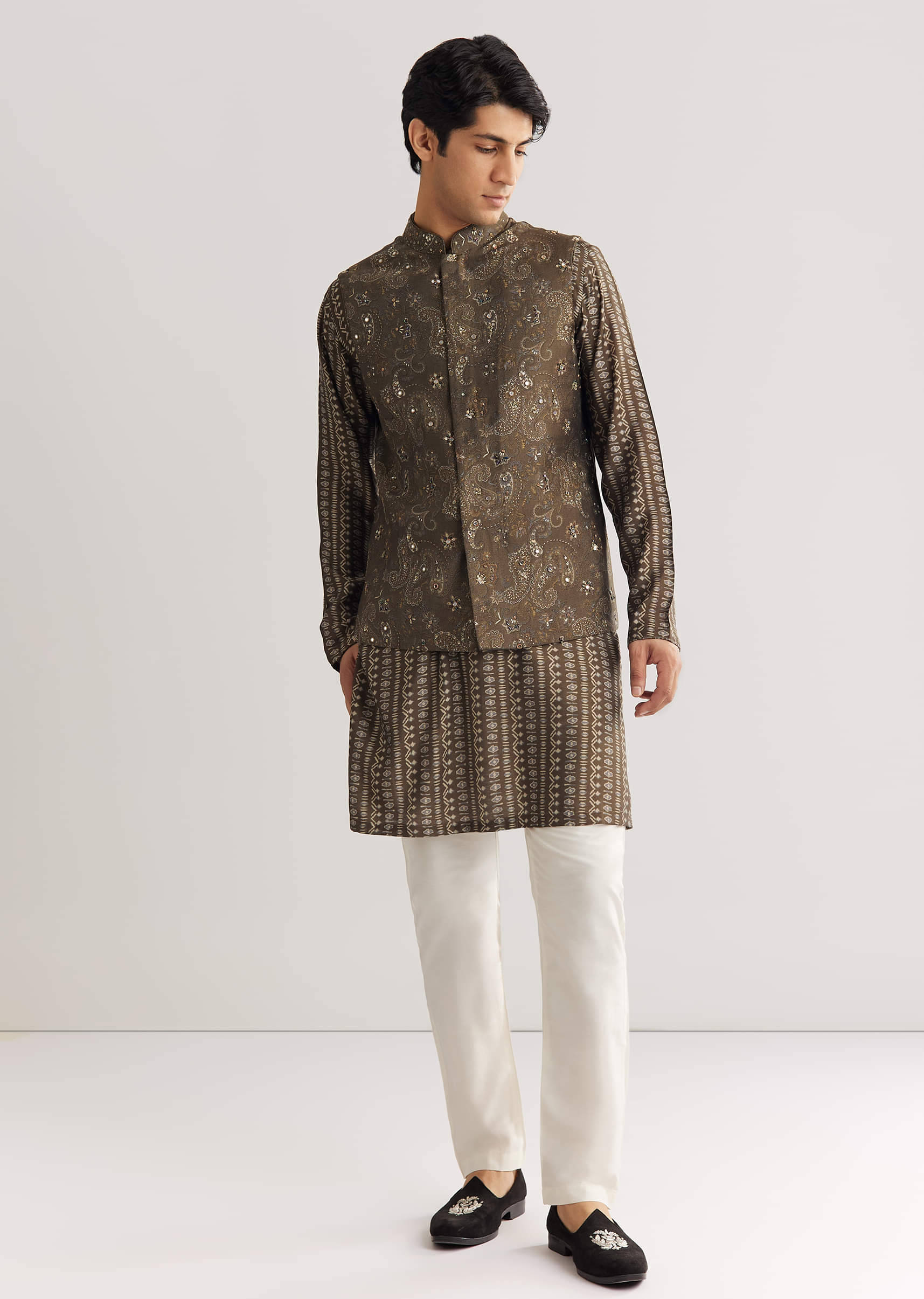 brown-chanderi-silk-jacket-kurta-set-with-mirror-and-stone-work-sg323464-2