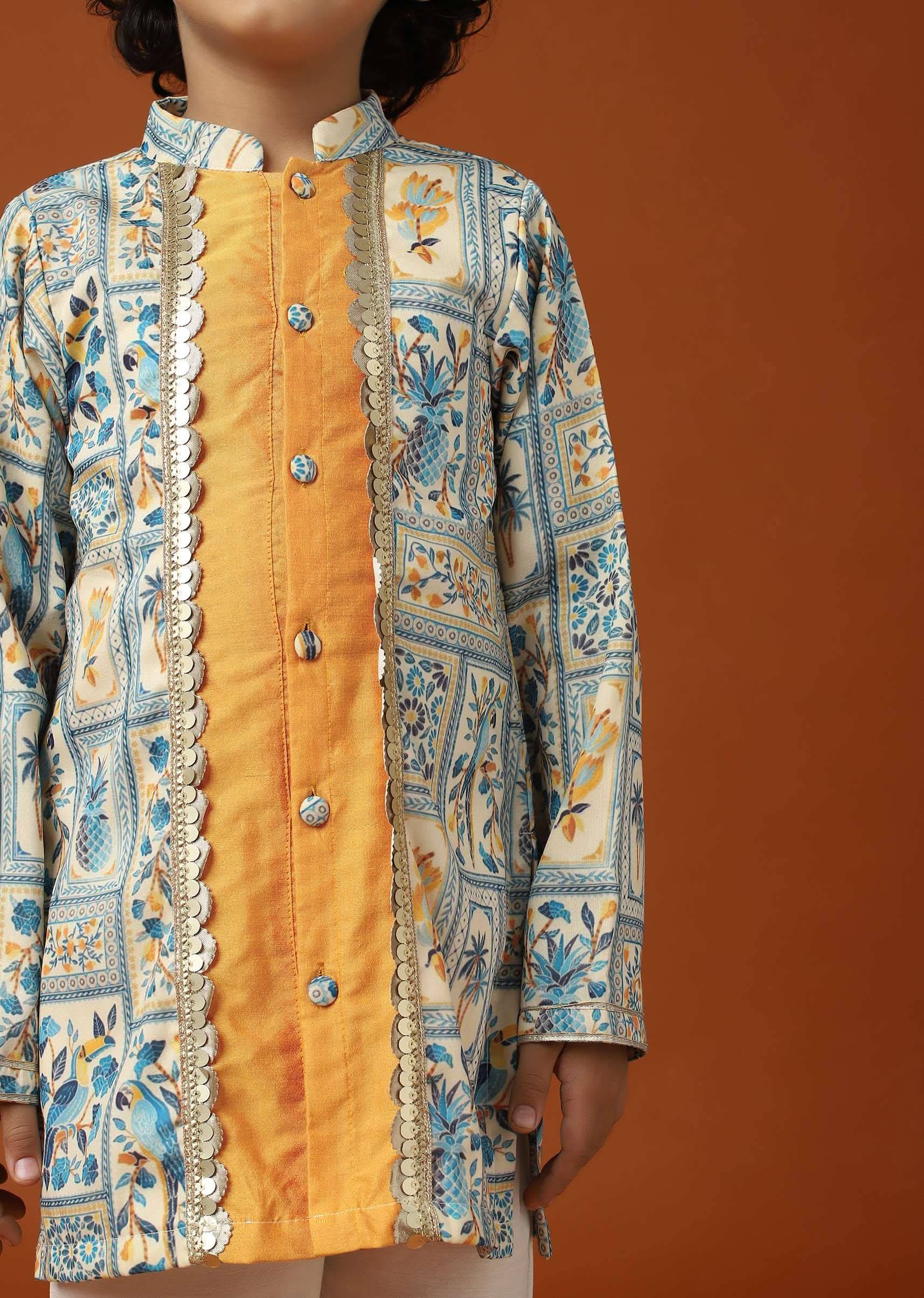 kalki multicolor printed kurta set-sg154948 4