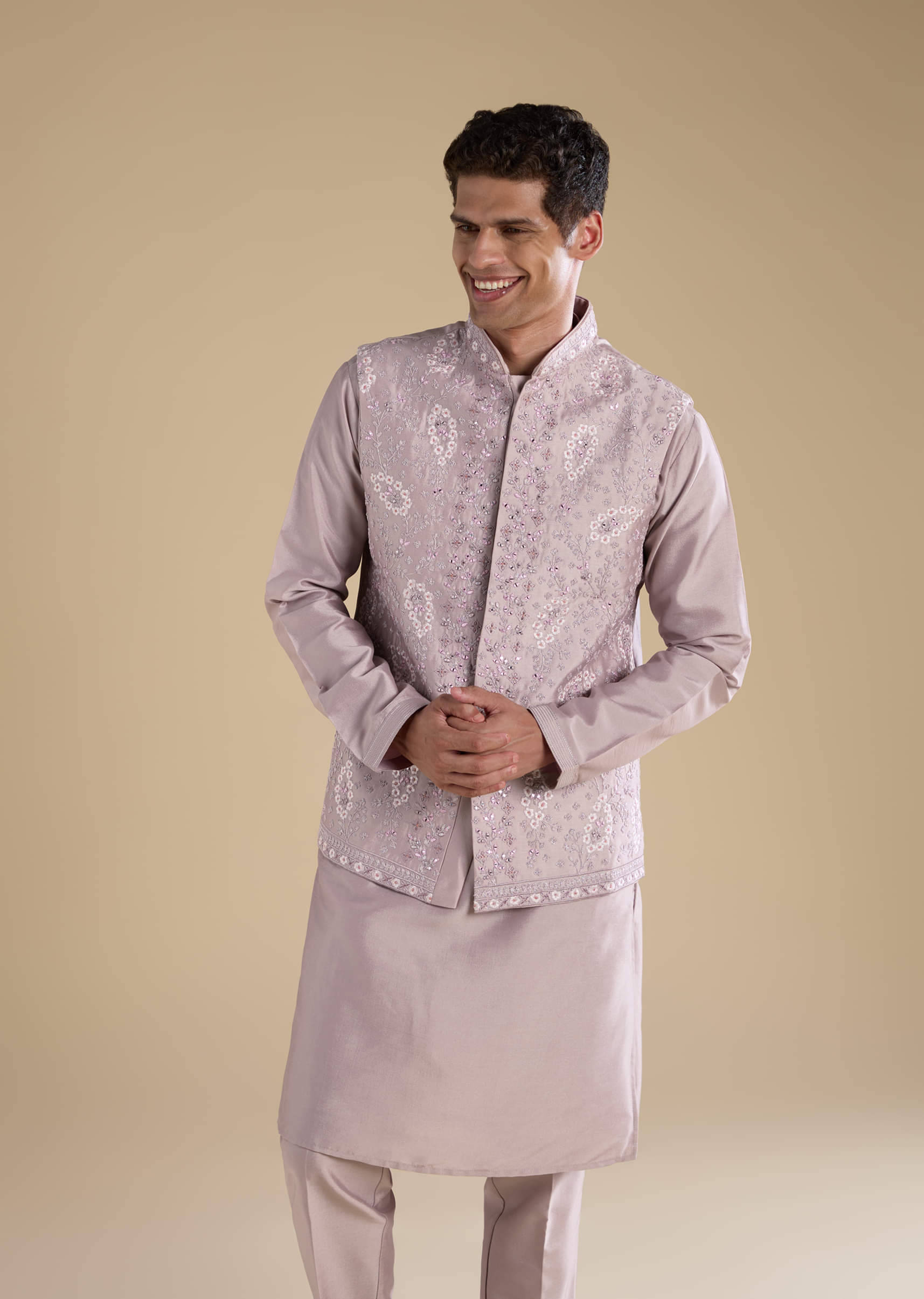 lilac-silk-jacket-kurta-set-with-mirror-work-sg330422-4