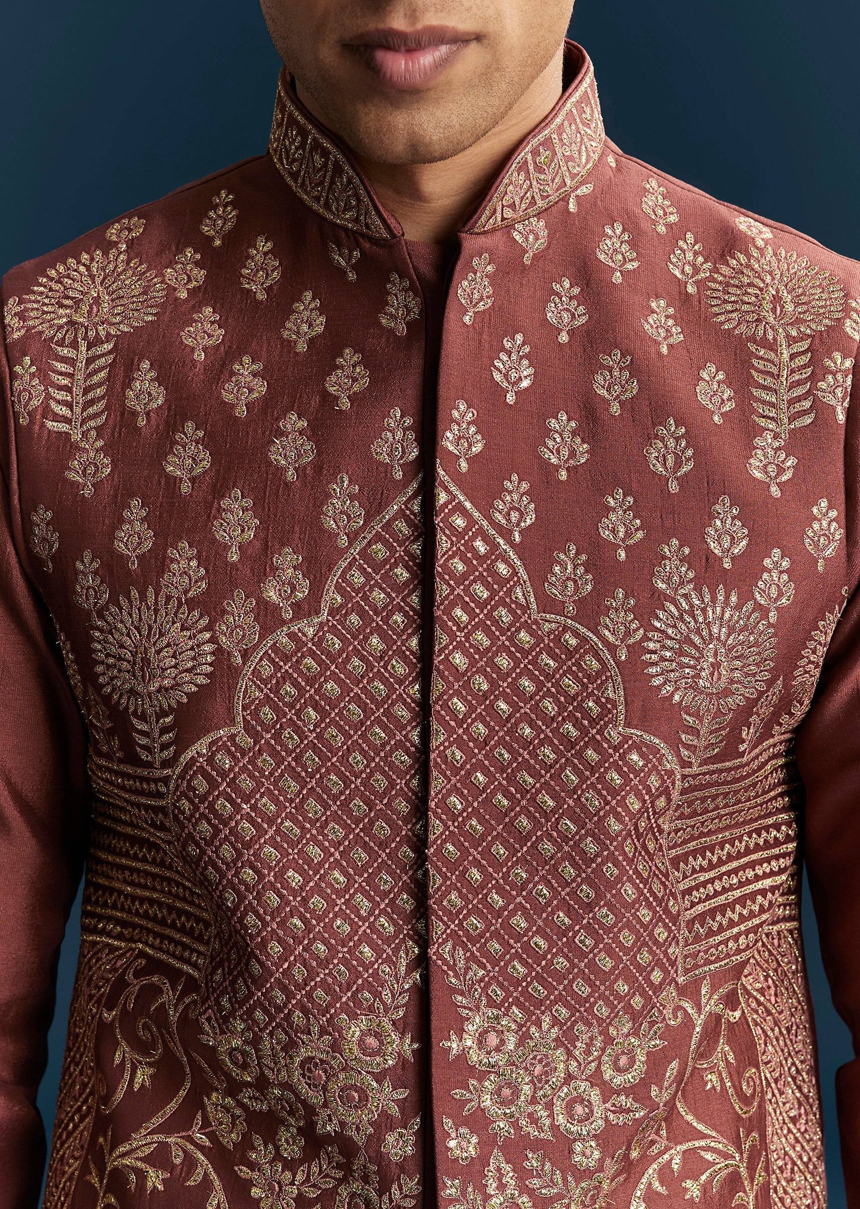 maroon-red-silk-kurta-jacket-set-with-thread-detail-work-sg369847-2 616c3e37-e89a-4e3a-a942-a013bfa4b948