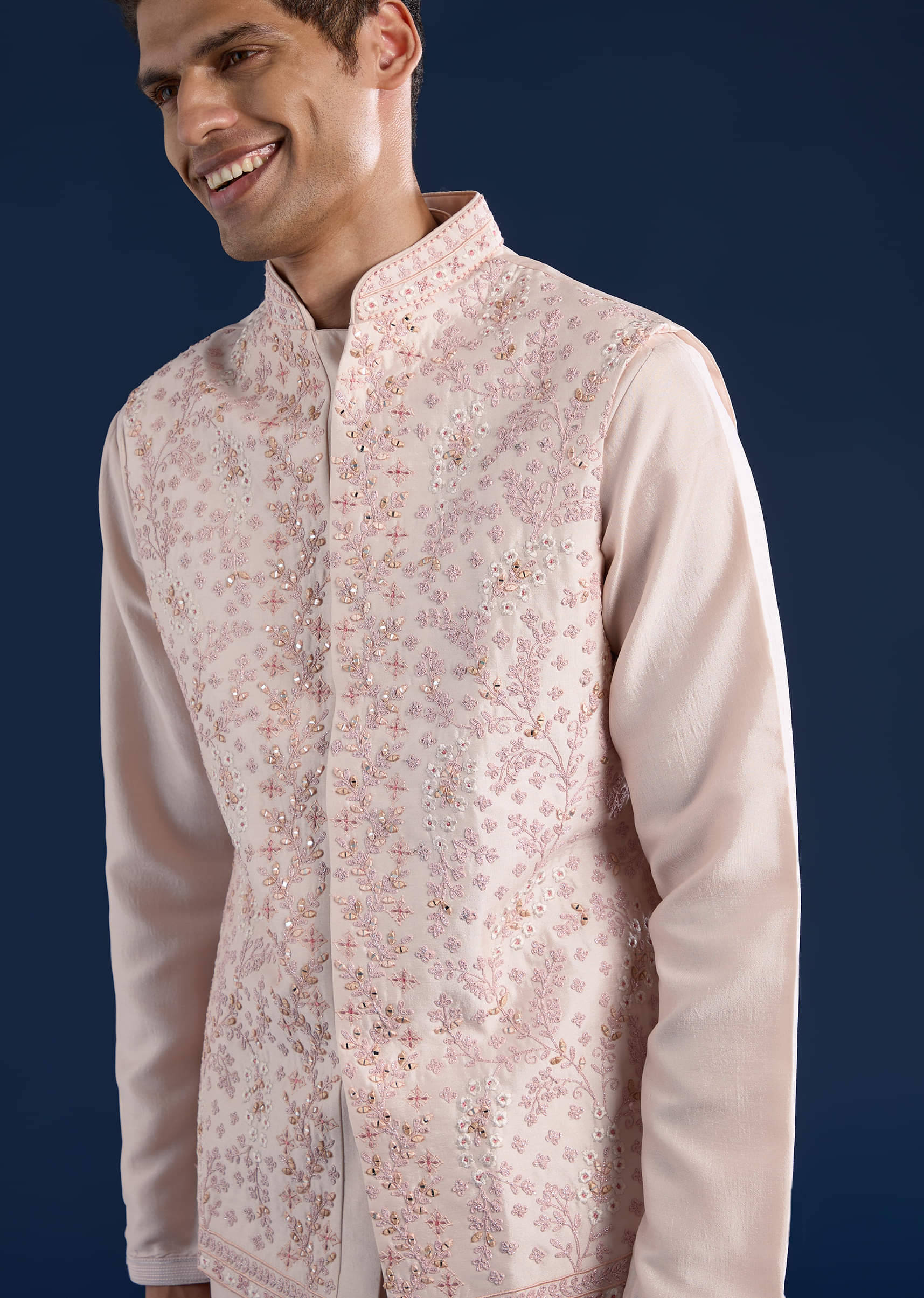 peach-cotton-silk-jacket-kurta-set-with-mirror-work-sg330462-2 1