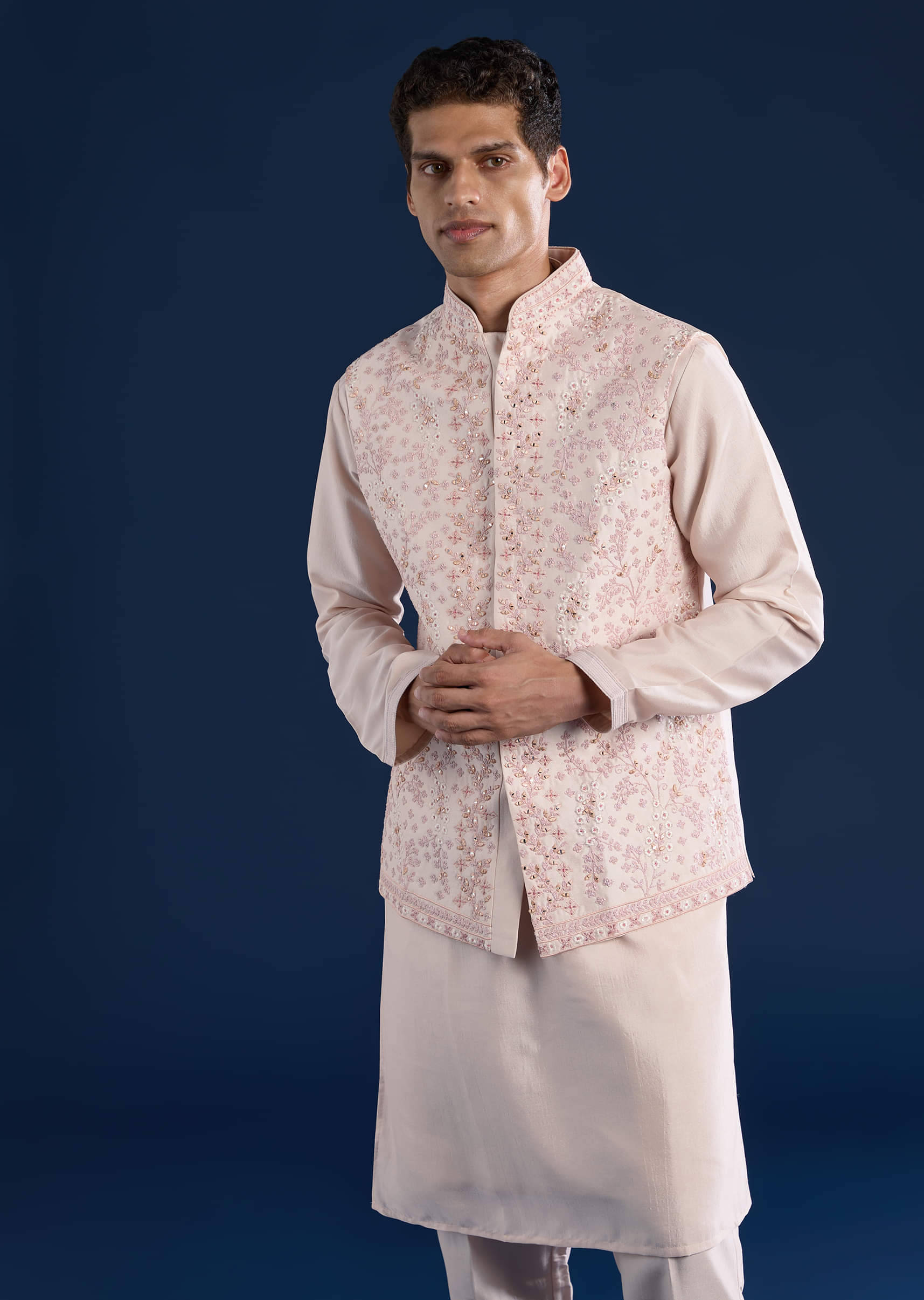 peach-cotton-silk-jacket-kurta-set-with-mirror-work-sg330462-4 1