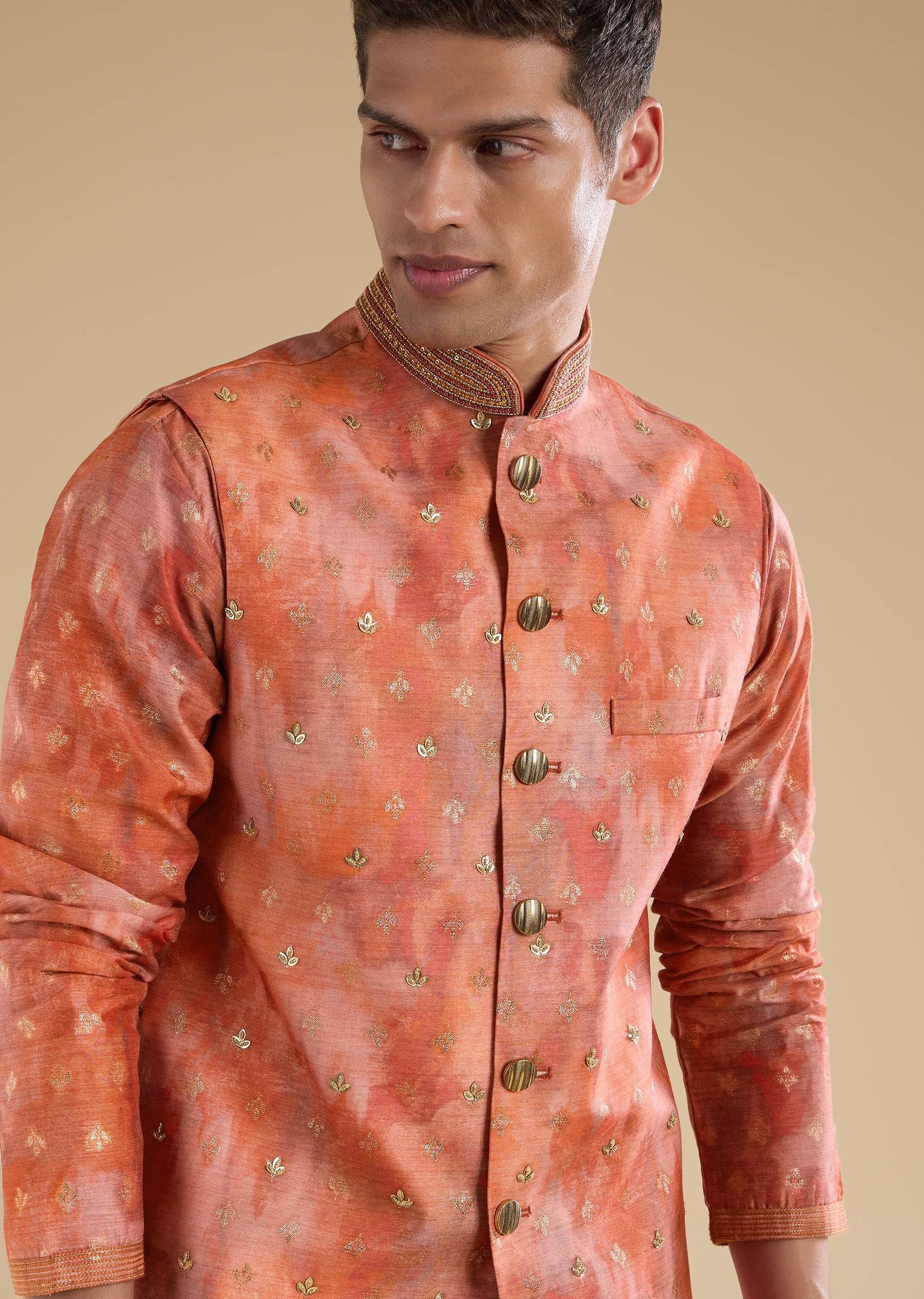 red-embellished-silk-kurta-jacket-set-sg370115-2 7f96c6fe-92a3-4604-b90d-e08e415527e8