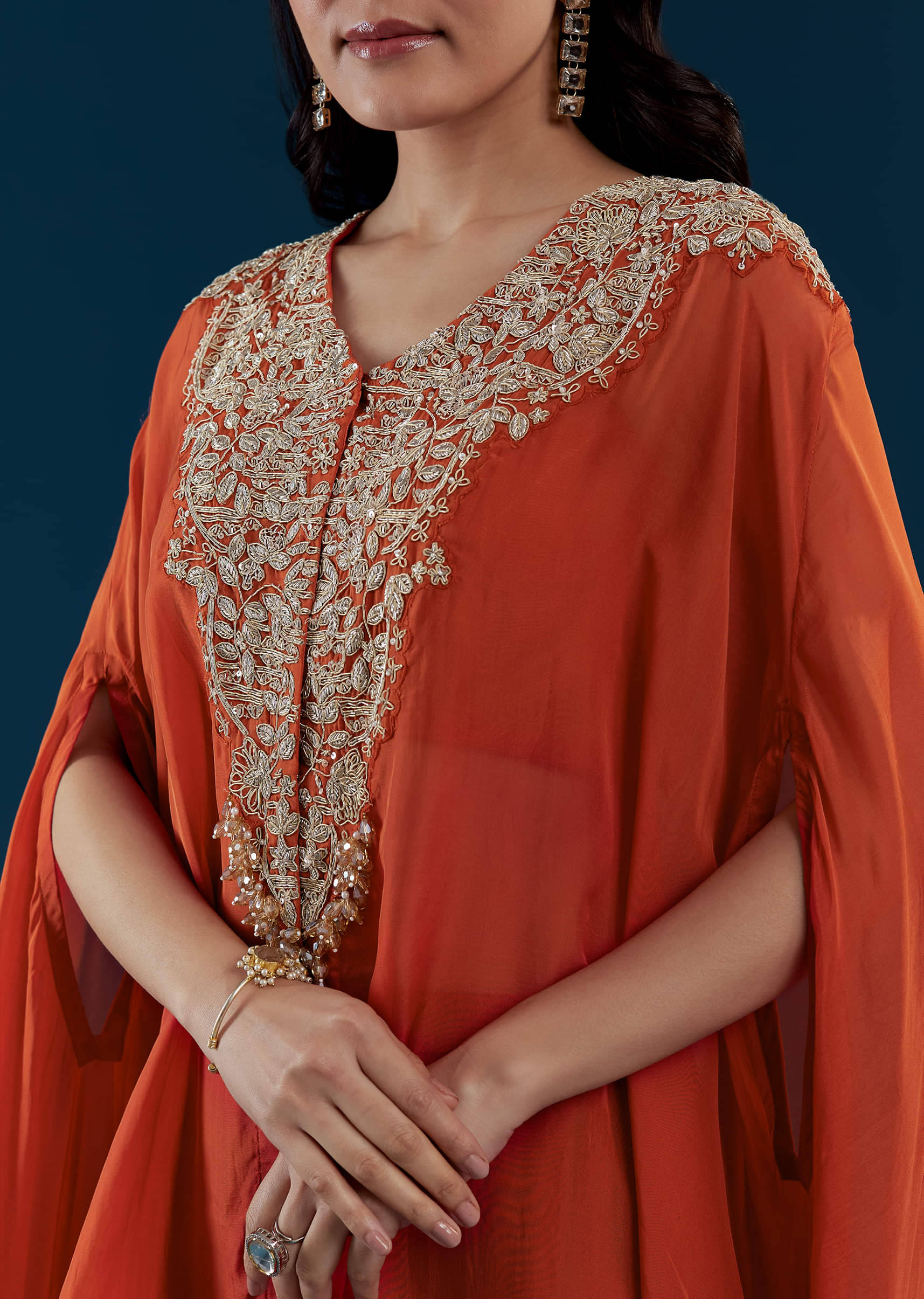 rust-cape-and-dhoti-set-with-zardozi-work-sg363948-2