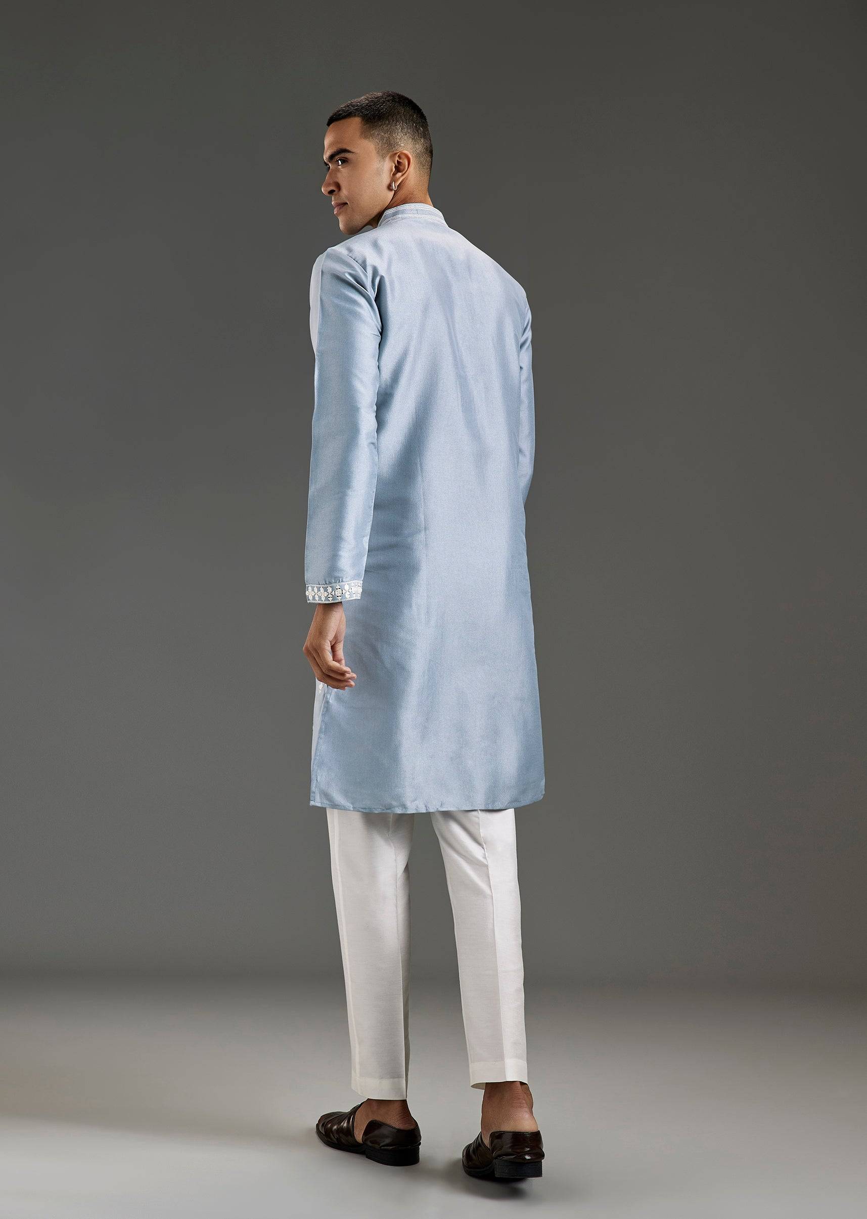 Blue Detailed Mirror Work Kurta Set