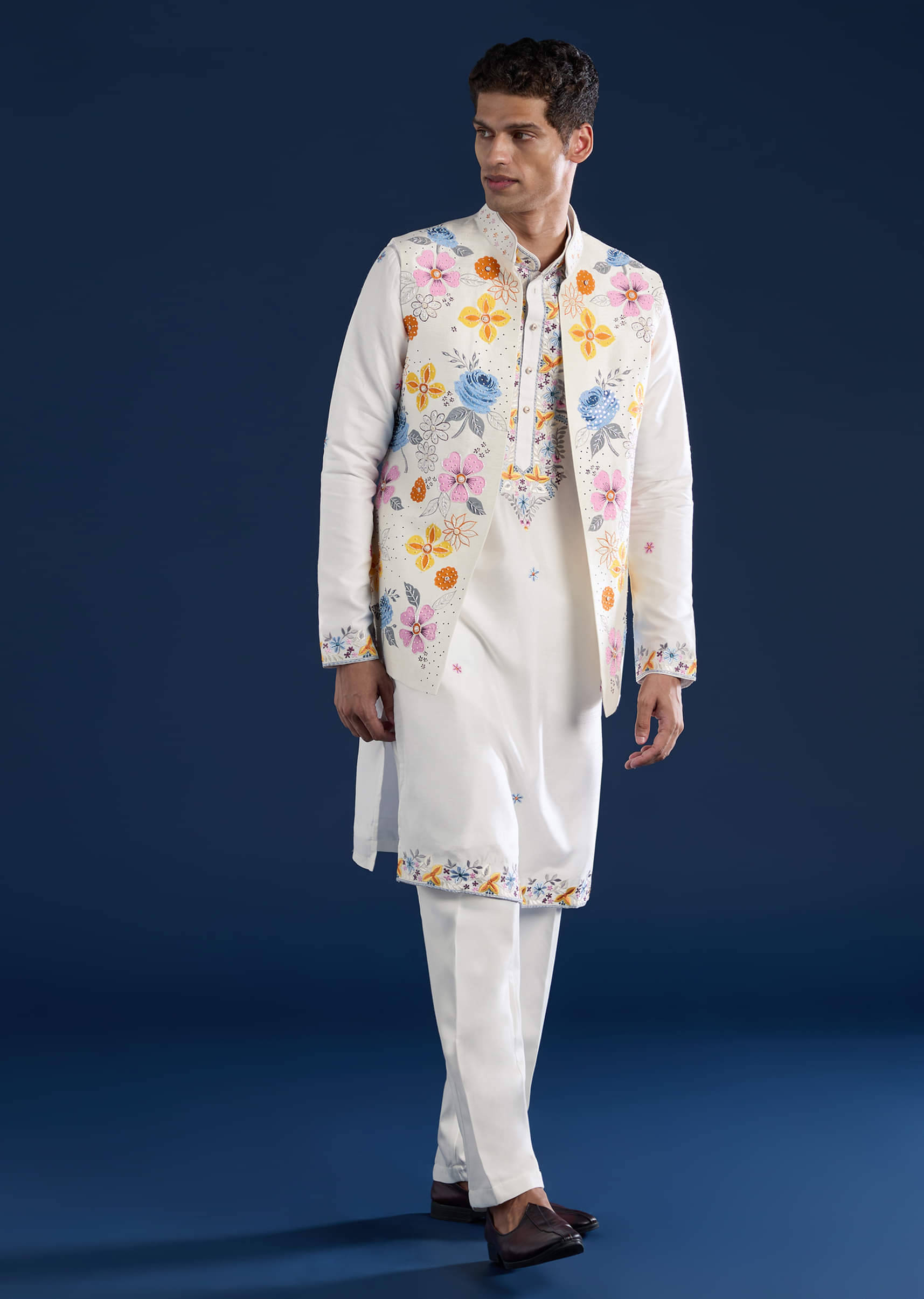 white-hand-painted-silk-jacket-kurta-set-with-cutdana-work-sg353021-1