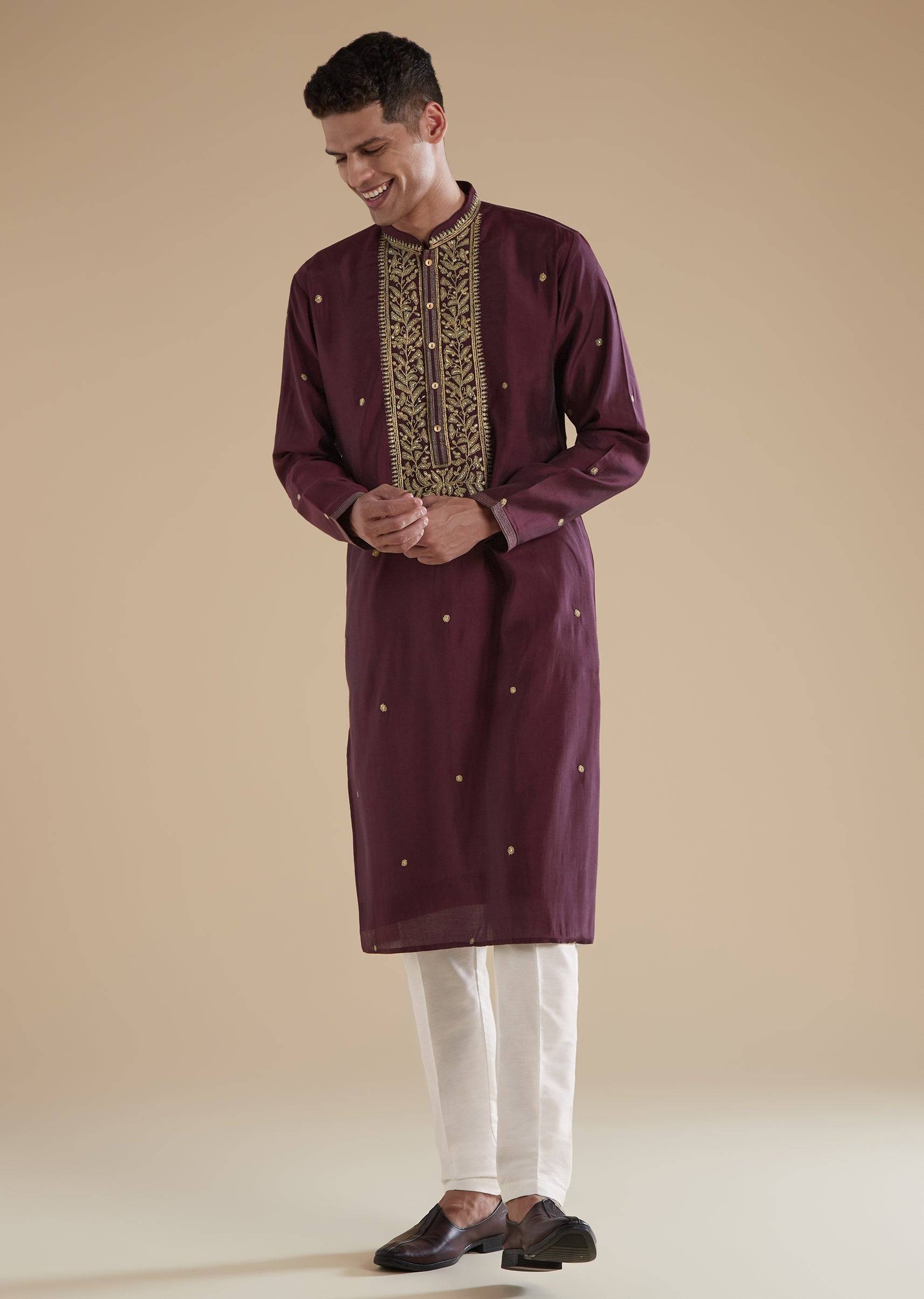 wine-red-silk-kurta-set-with-thread-resham-work-sg357919-3 7f1f6f61-01eb-4e93-bd7f-e24d754e6831
