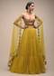 Citrus Lehenga And Crop Top With Resham Embroidered Spring Blossoms