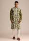 Mehendi Green Kurta Set With Floral Resham Embroidery