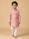 Pink kurta sets with subtle prints for boys