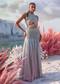 Peach Fish Cut Lehenga Set With Attached Dupatta