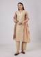 Beige Chanderi Kurta Set With Thread And Sequins Work