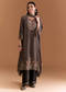 Black Crepe Kurta Set With Indie Print And Stone Work