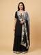 Black Grey Embroidered Jacket Set