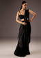Black Organza Ready Pleated Saree