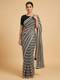 Black White Embroidered Saree
