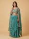Blue Embroidered Drape Shirt Set