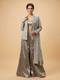 Blue Embroidered Jacket Set With Mirror Work
