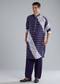 Blue Kurta Set With Bandhani And Shibori Prints