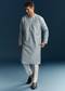 Blue Silk Kurta Set With Thread Detail Work