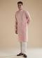 Dusty Pink Kurta Set In Silk Blend
