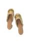 Gold Pearl Hand Embellished Heel Mules