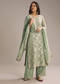 Green Banarasi Georgette Palazzo Suit