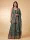 Green Embroidered Jacket Set With Mirror And Thread Work