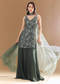 Green Georgette Palazzo Set with Choker Dupatta