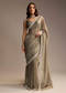 Grey Organza Saree with Cutdana Sequin Embroidery