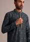 Grey Kurta Set With Foil Printed Buttis