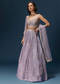 Lavender Bridesmaid Lehenga With Sweetheart Neckline Blouse And Embroidered Dupatta