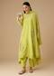 Lime Green Sequin Embellished Silk Anarkali Set