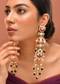 Multi Gold Earrings With Pachi Kundan
