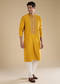 Mustard Yellow Bead Embellished Mens Kurta and Pant Set