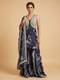 Navy Blue Contemporary Set With Printed Drape