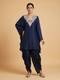 Navy Blue Embroidered Kaftan Set