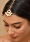 Off White Bead Drop Kundan Maangtikka