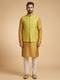 Olive Green Structured Jacket Kurta Set