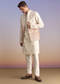 Onion Pink Silk Kurta Jacket Set For Men With Applique Work