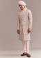 Pastel Pink Silk Sherwani For Groom With Intricate Embroidery